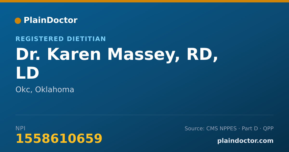 Shareable card for Karen Massey, RD, LD - Registered Dietitian, Okc, OK