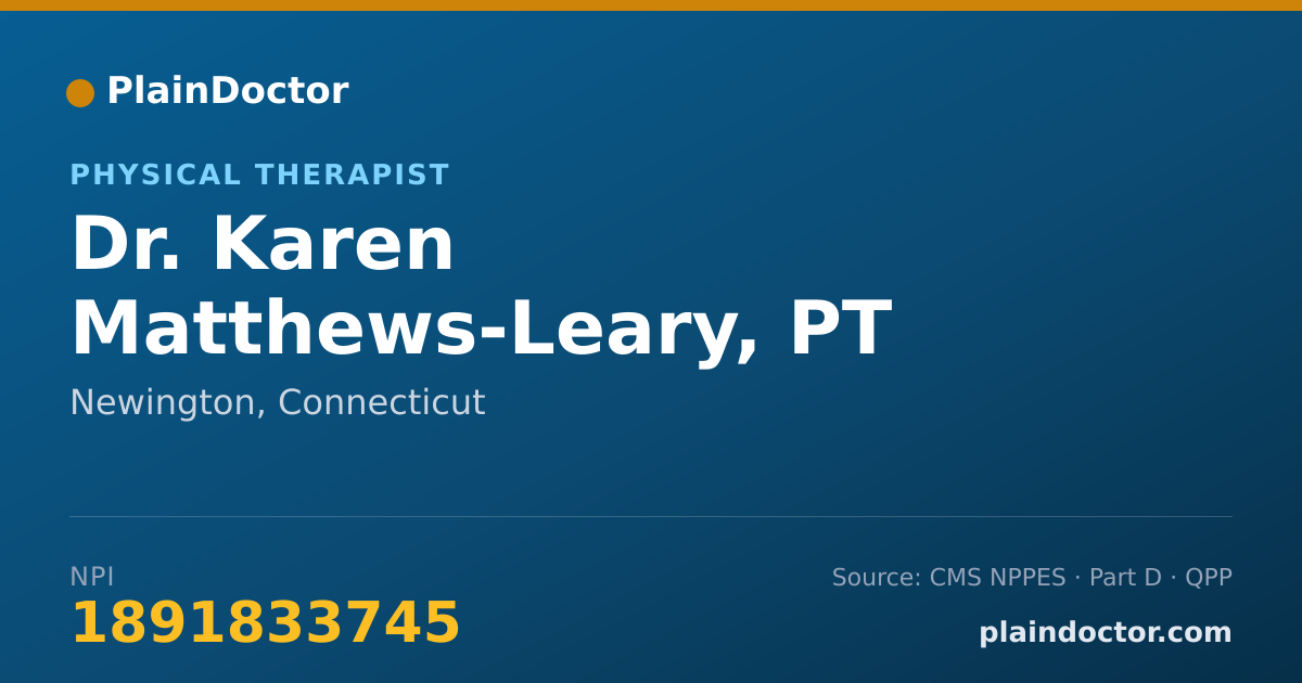 Shareable card for Karen Matthews-Leary, PT - Physical Therapist, Newington, CT