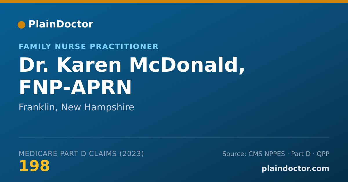 Shareable card for Karen McDonald, FNP-APRN - Family Nurse Practitioner, Franklin, NH
