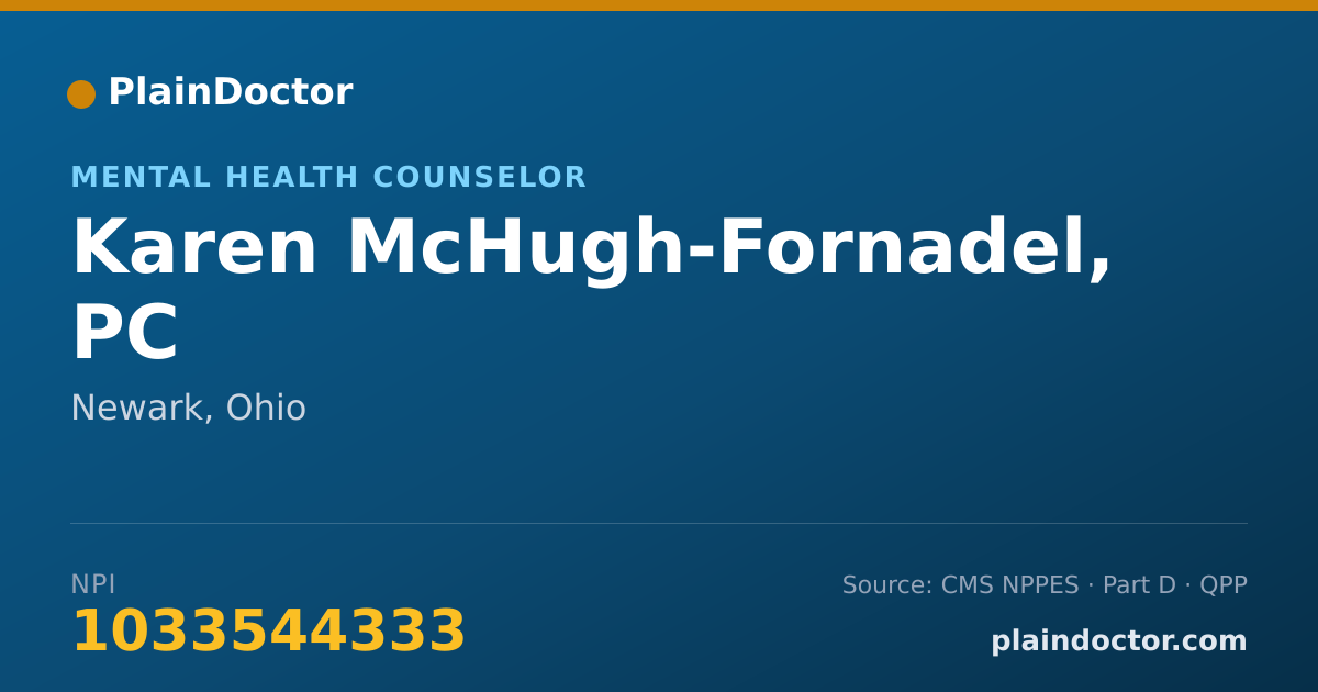 Shareable card for Karen McHugh-Fornadel, PC - Mental Health Counselor, Newark, OH