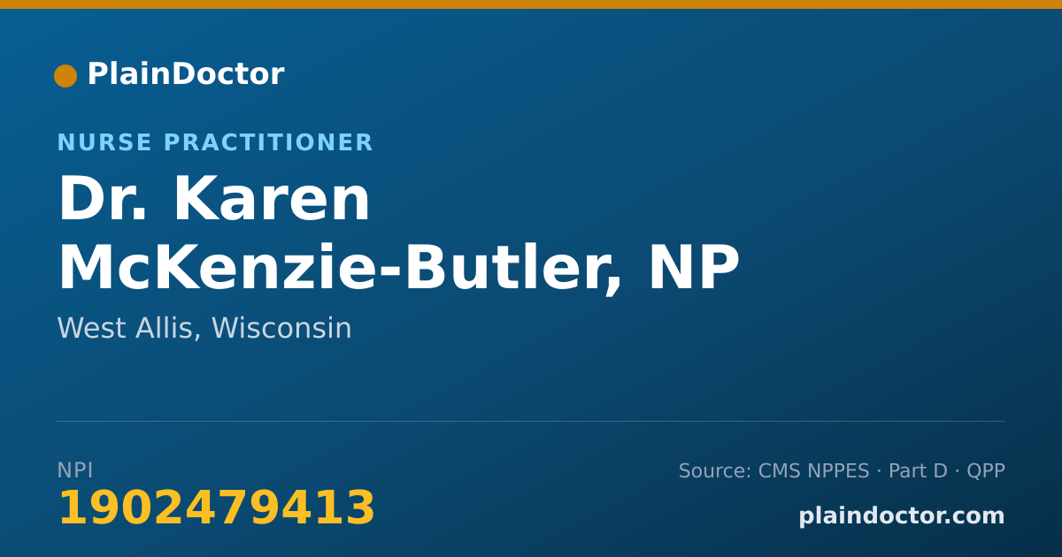 Shareable card for Karen McKenzie-Butler, NP - Nurse Practitioner, West Allis, WI