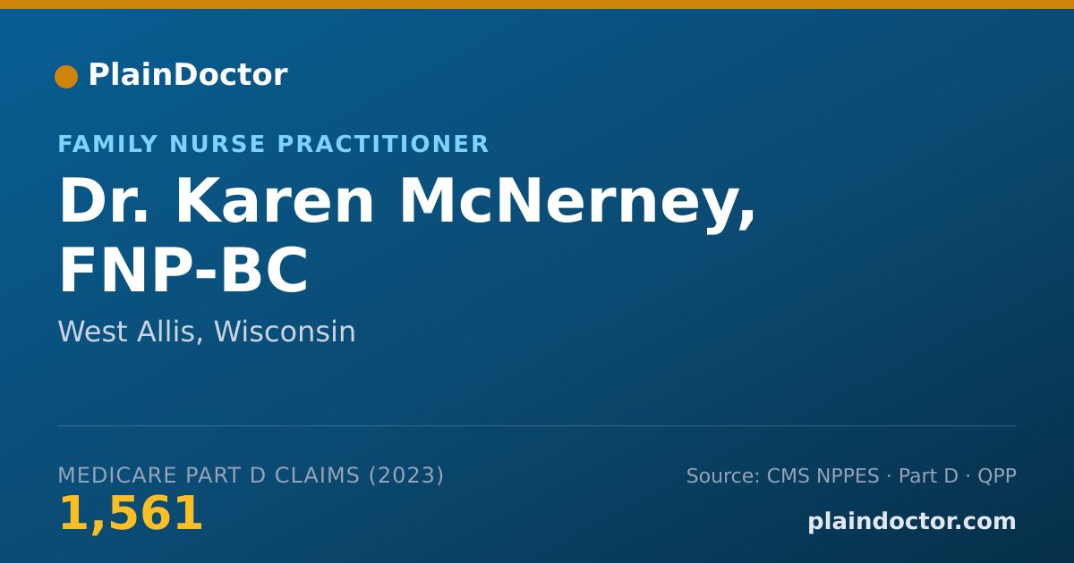 Shareable card for Karen McNerney, FNP-BC - Family Nurse Practitioner, West Allis, WI
