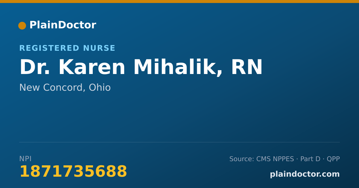 Shareable card for Karen Mihalik, RN - Registered Nurse, New Concord, OH