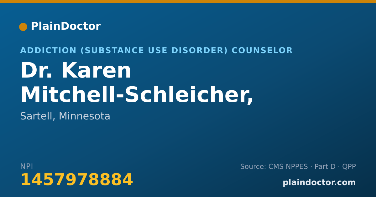 Shareable card for Karen Mitchell-Schleicher, LADC - Addiction (Substance Use Disorder) Counselor, Sartell, MN
