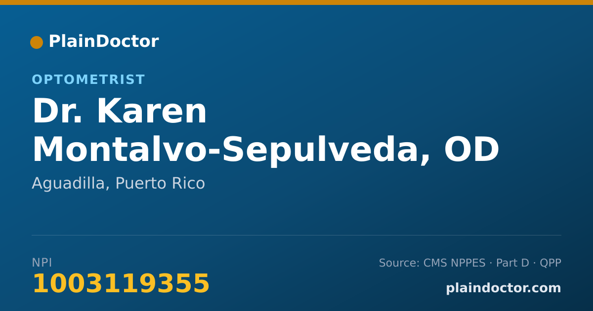 Shareable card for Karen Montalvo-Sepulveda, OD - Optometrist, Aguadilla, PR
