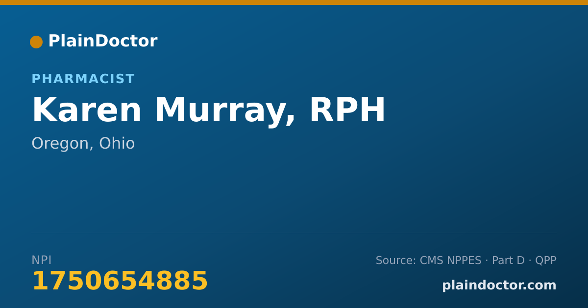 Shareable card for Karen Murray, RPH - Pharmacist, Oregon, OH
