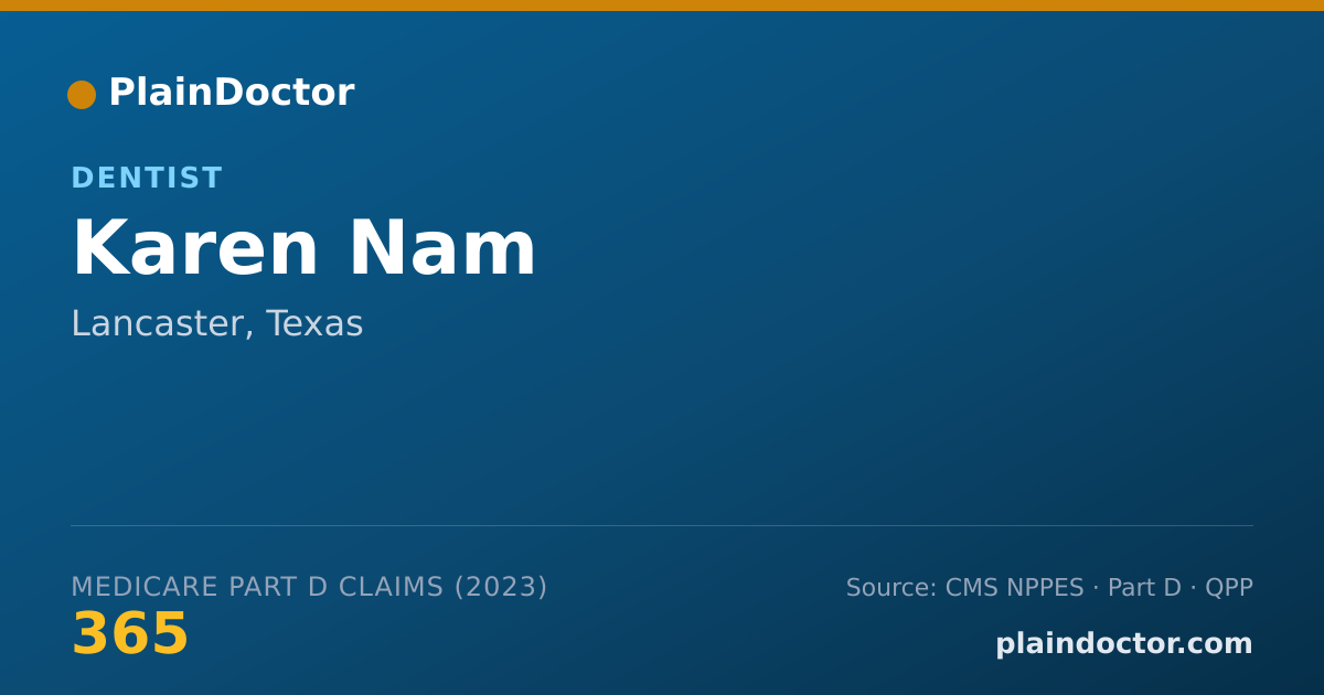 Shareable card for Karen Nam - Dentist, Lancaster, TX
