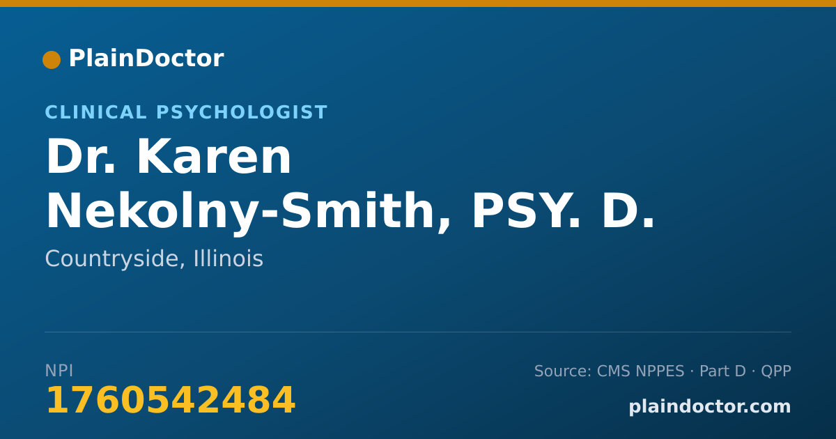 Shareable card for Karen Nekolny-Smith, PSY. D. - Clinical Psychologist, Countryside, IL