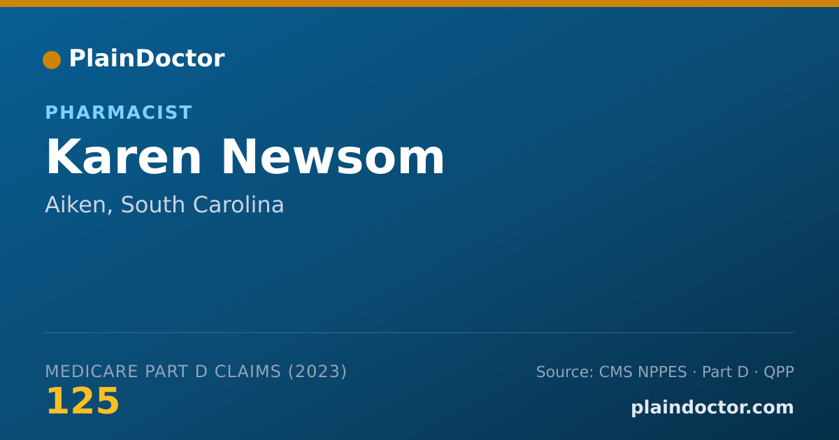 Shareable card for Karen Newsom - Pharmacist, Aiken, SC