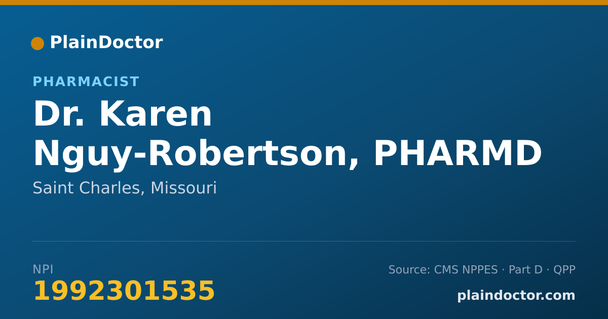 Shareable card for Karen Nguy-Robertson, PHARMD - Pharmacist, Saint Charles, MO
