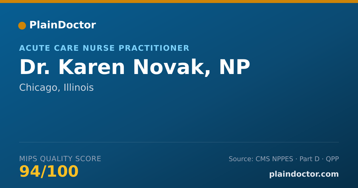 Shareable card for Karen Novak, NP - Acute Care Nurse Practitioner, Chicago, IL