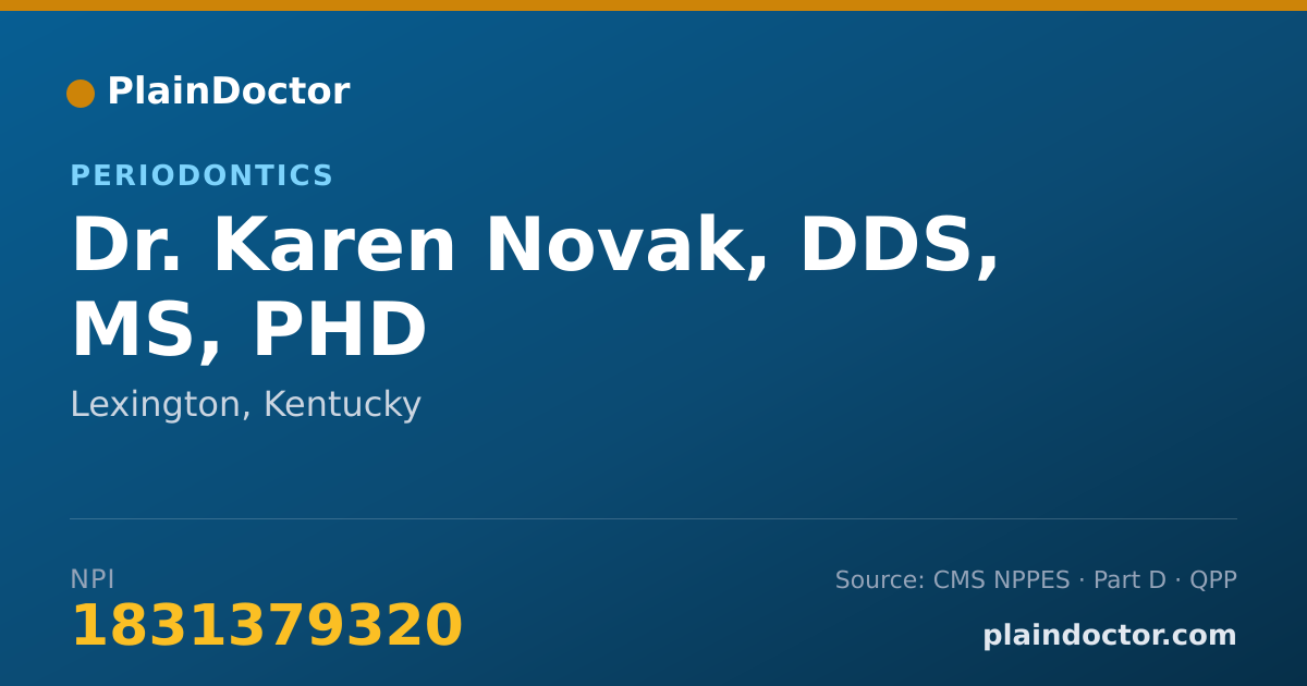 Shareable card for Karen Novak, DDS, MS, PHD - Periodontics, Lexington, KY