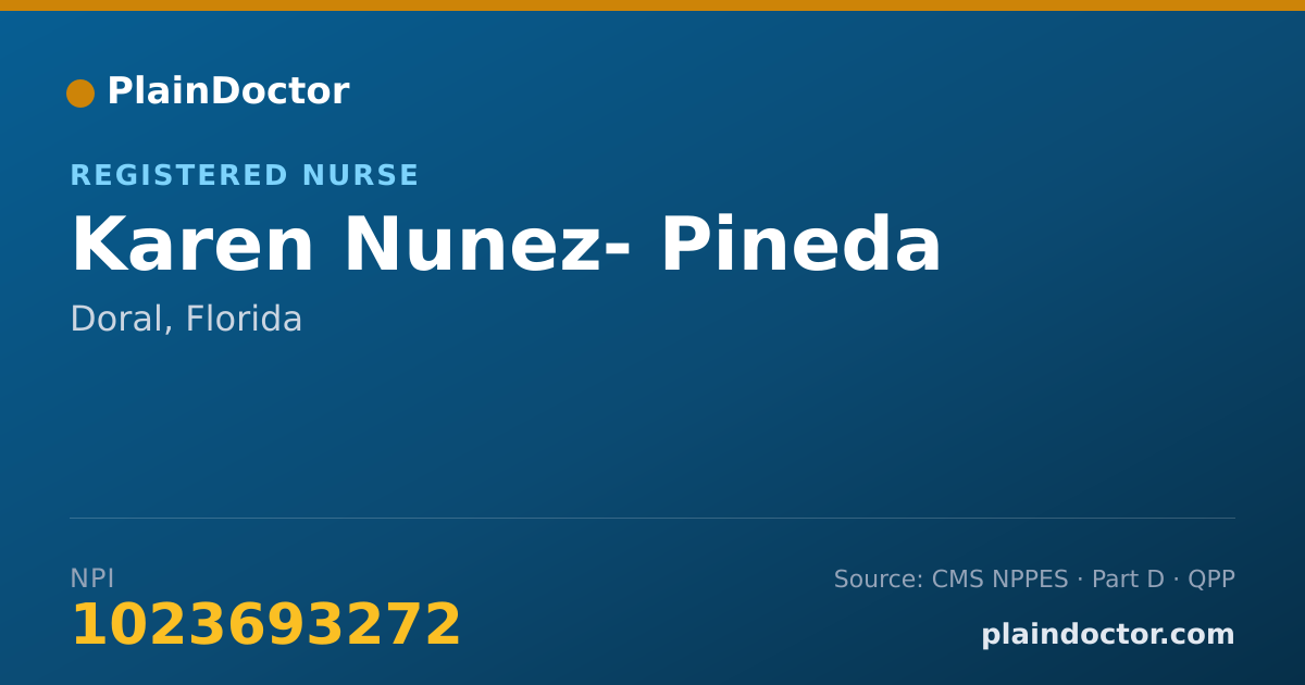 Shareable card for Karen Nunez- Pineda - Registered Nurse, Doral, FL