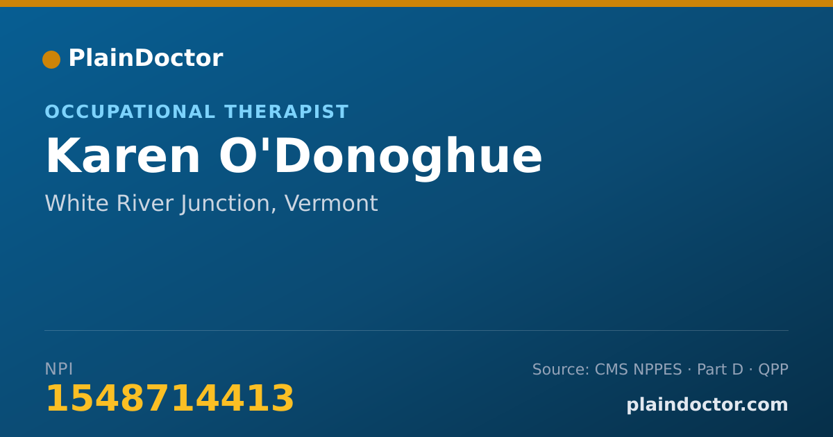 Shareable card for Karen O'Donoghue - Occupational Therapist, White River Junction, VT