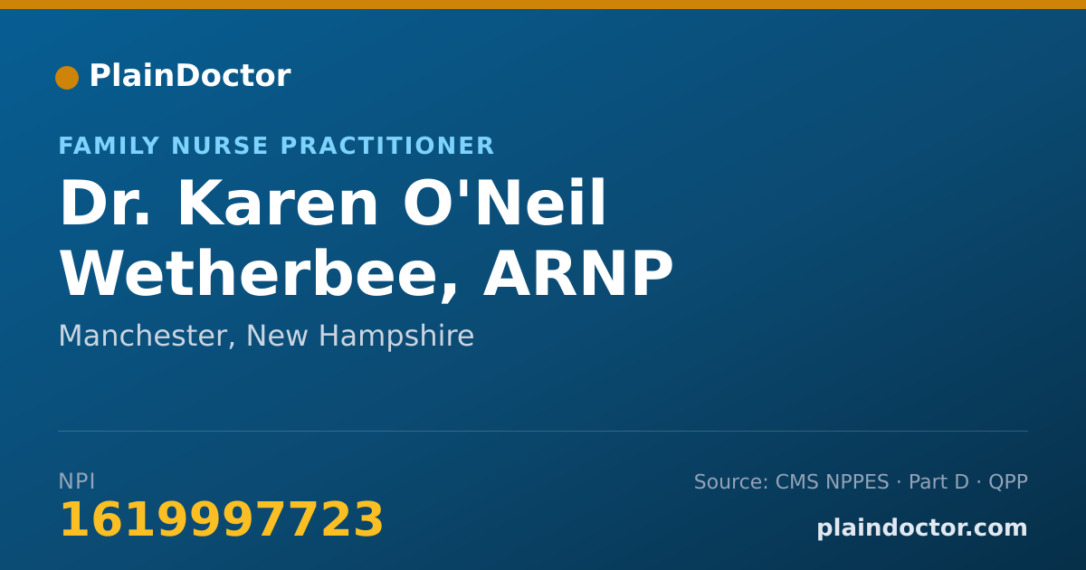 Shareable card for Karen O'Neil Wetherbee, ARNP - Family Nurse Practitioner, Manchester, NH