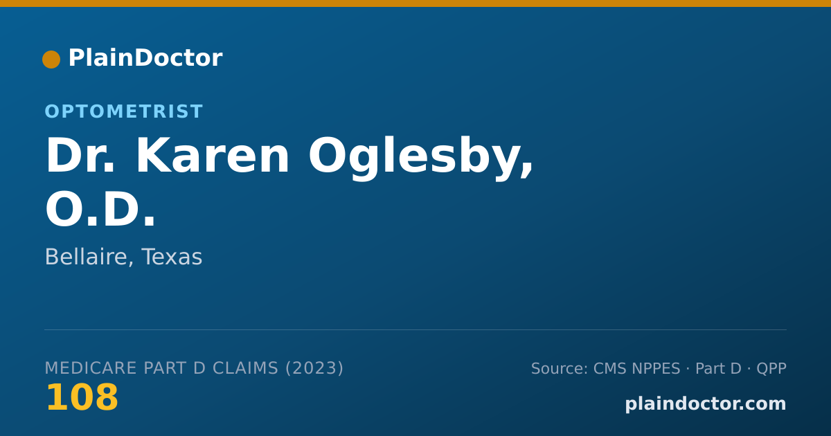 Shareable card for Karen Oglesby, O.D. - Optometrist, Bellaire, TX