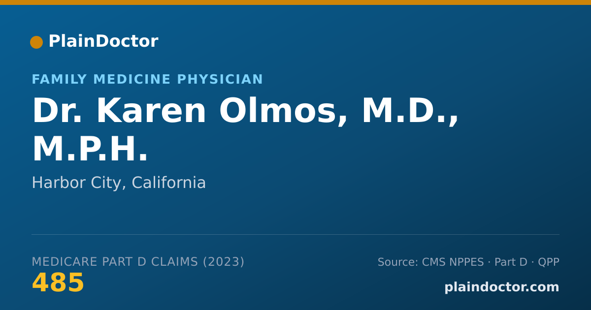 Shareable card for Karen Olmos, M.D., M.P.H. - Family Medicine Physician, Harbor City, CA