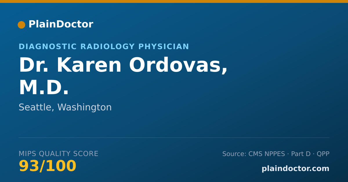 Shareable card for Karen Ordovas, M.D. - Diagnostic Radiology Physician, Seattle, WA