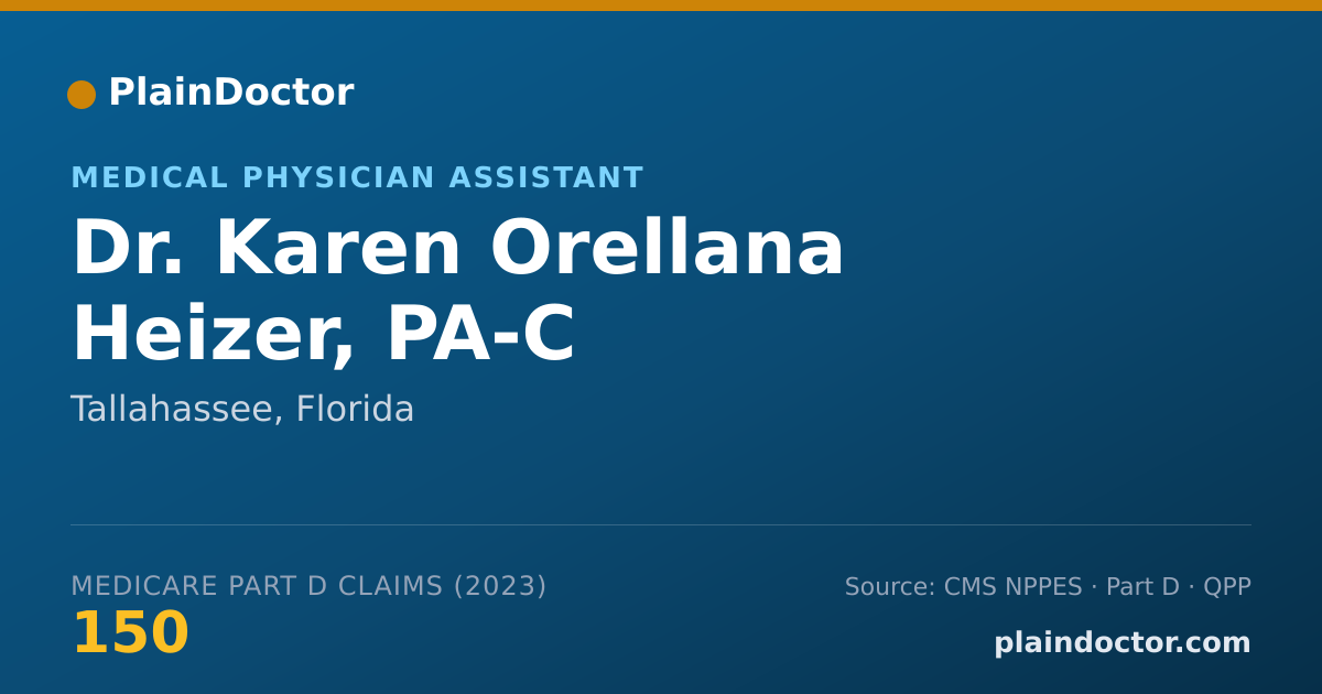 Shareable card for Karen Orellana Heizer, PA-C - Medical Physician Assistant, Tallahassee, FL