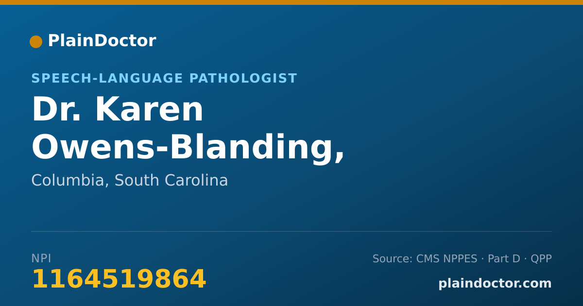 Shareable card for Karen Owens-Blanding, CCC-SLP - Speech-Language Pathologist, Columbia, SC