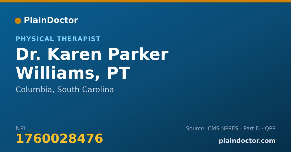 Shareable card for Karen Parker Williams, PT - Physical Therapist, Columbia, SC