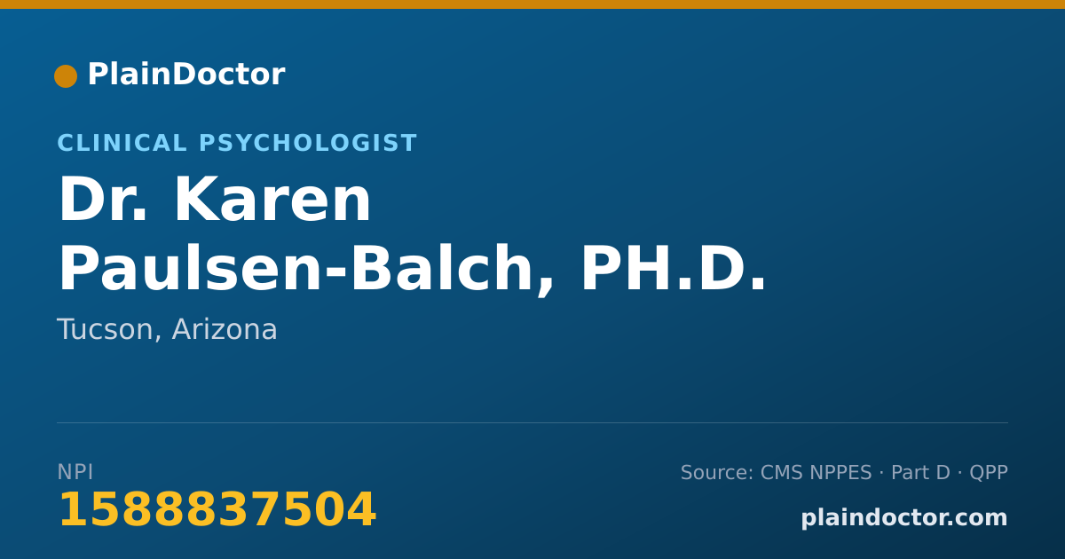 Shareable card for Karen Paulsen-Balch, PH.D. - Clinical Psychologist, Tucson, AZ