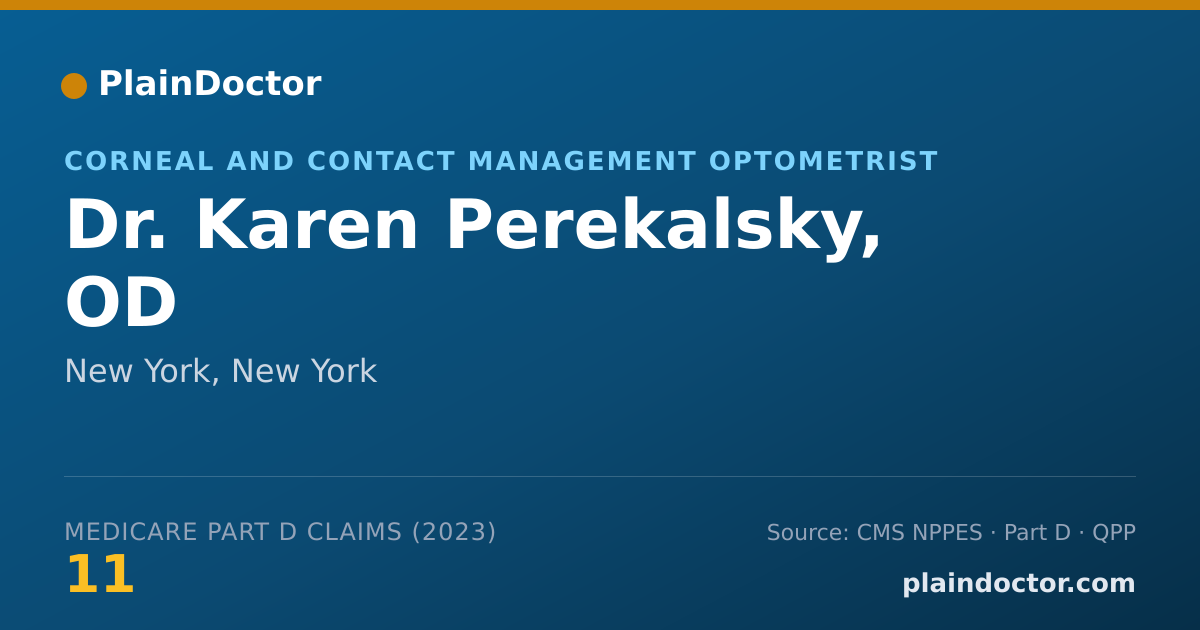 Shareable card for Karen Perekalsky, OD - Corneal and Contact Management Optometrist, New York, NY