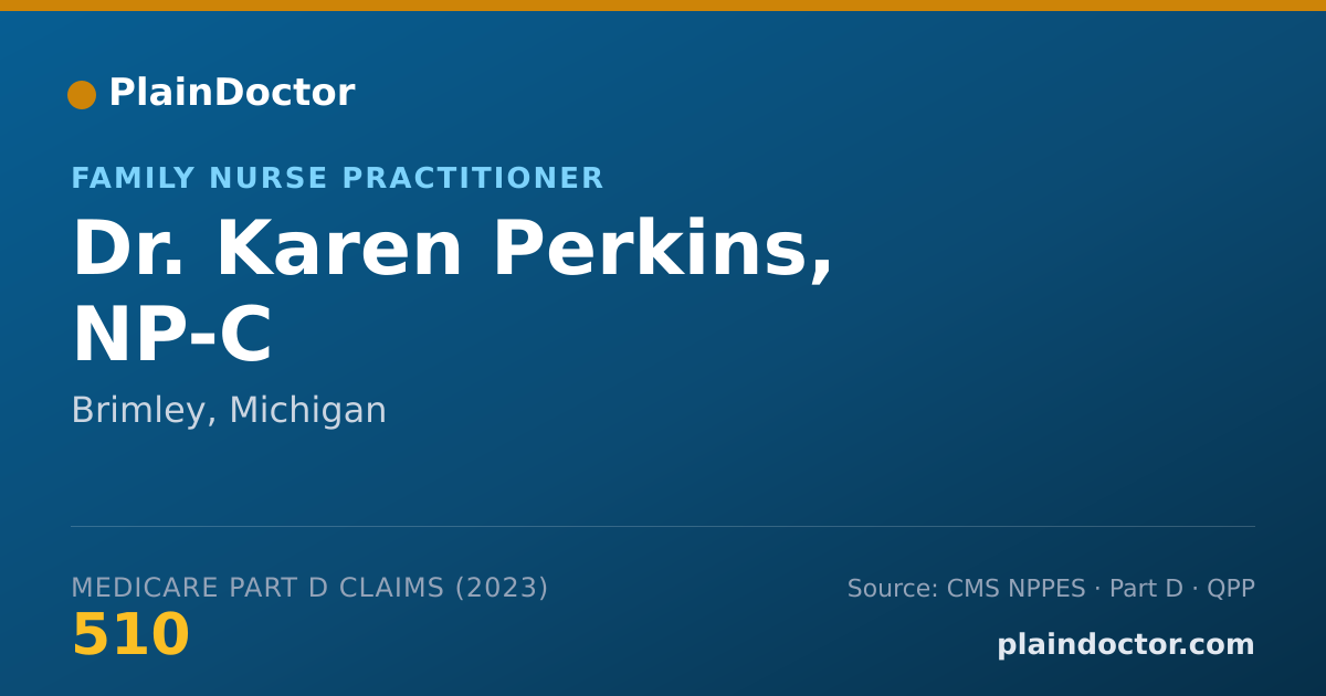 Shareable card for Karen Perkins, NP-C - Family Nurse Practitioner, Brimley, MI