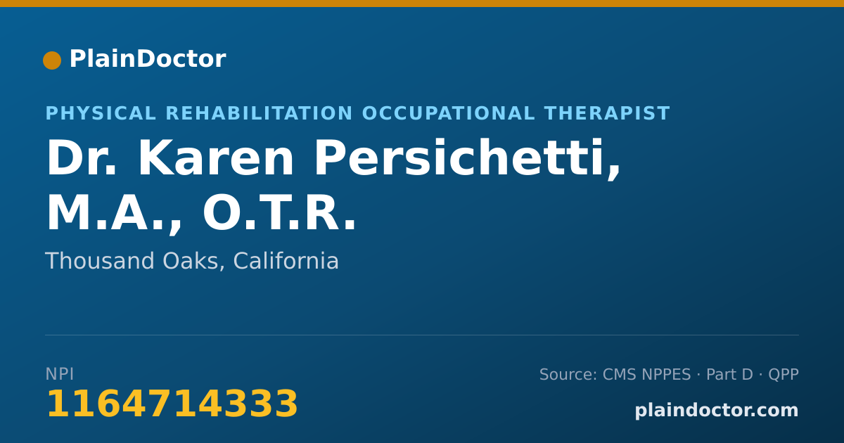 Shareable card for Karen Persichetti, M.A., O.T.R. - Physical Rehabilitation Occupational Therapist, Thousand Oaks, CA