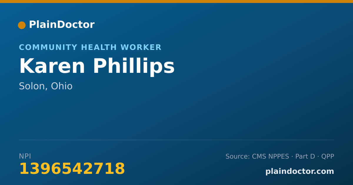 Shareable card for Karen Phillips - Community Health Worker, Solon, OH