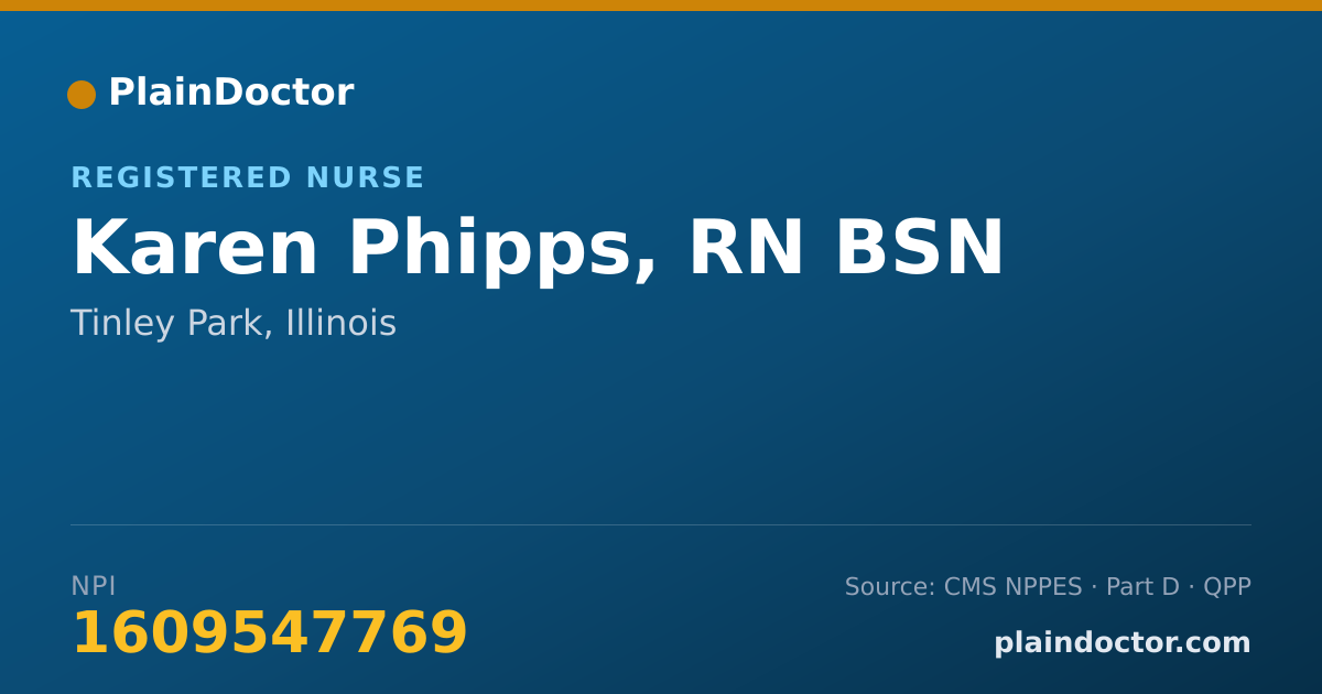 Shareable card for Karen Phipps, RN BSN - Registered Nurse, Tinley Park, IL
