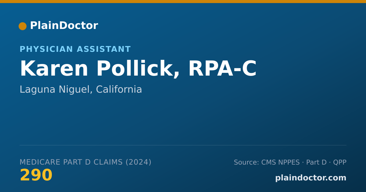 Shareable card for Karen Pollick, RPA-C - Physician Assistant, Laguna Niguel, CA