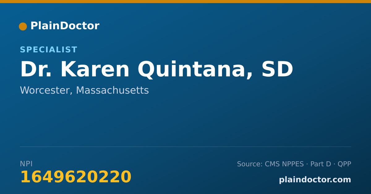 Shareable card for Karen Quintana, SD - Specialist, Worcester, MA