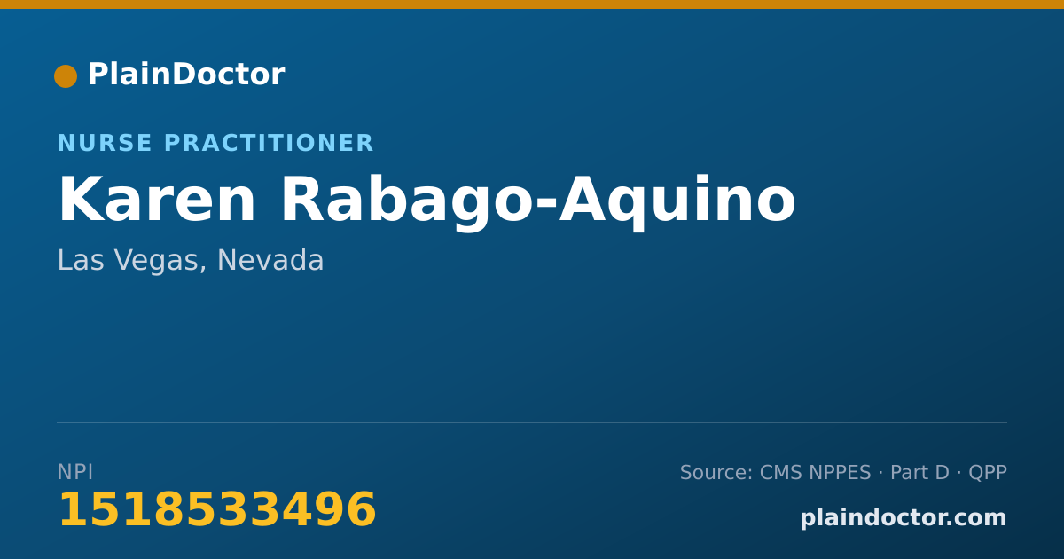 Shareable card for Karen Rabago-Aquino - Nurse Practitioner, Las Vegas, NV