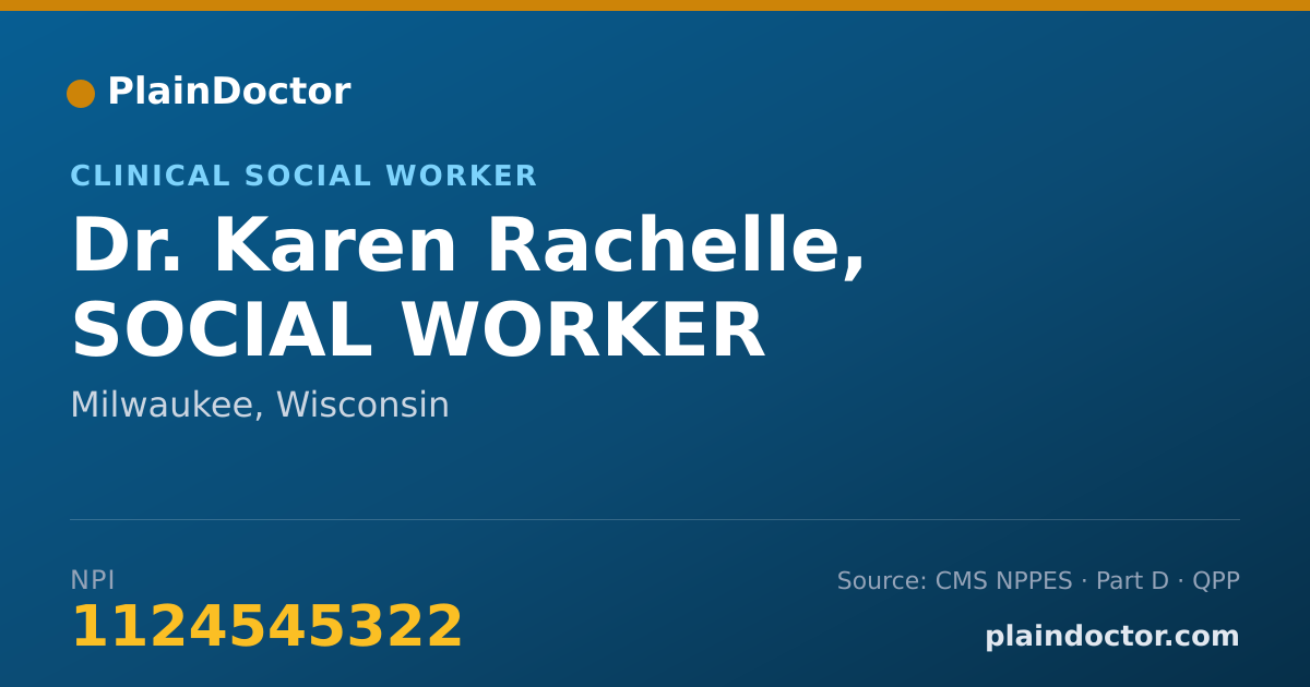 Shareable card for Karen Rachelle, SOCIAL WORKER - Clinical Social Worker, Milwaukee, WI