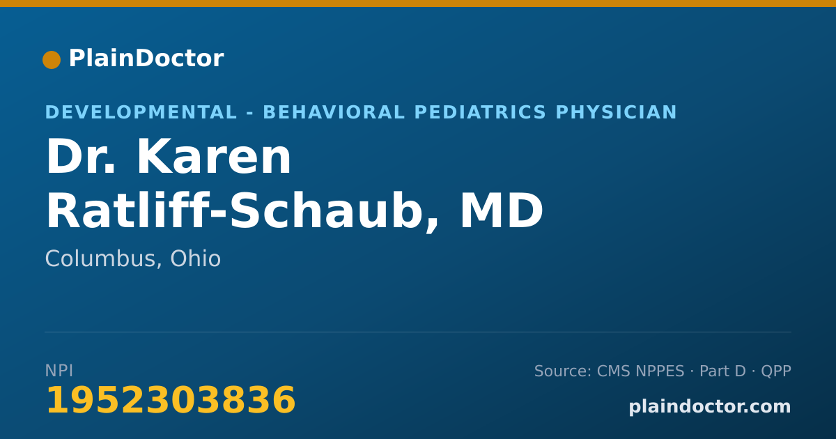 Shareable card for Karen Ratliff-Schaub, MD - Developmental - Behavioral Pediatrics Physician, Columbus, OH