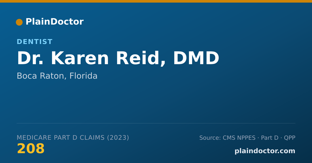 Shareable card for Karen Reid, DMD - Dentist, Boca Raton, FL