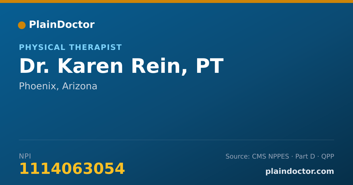Shareable card for Karen Rein, PT - Physical Therapist, Phoenix, AZ