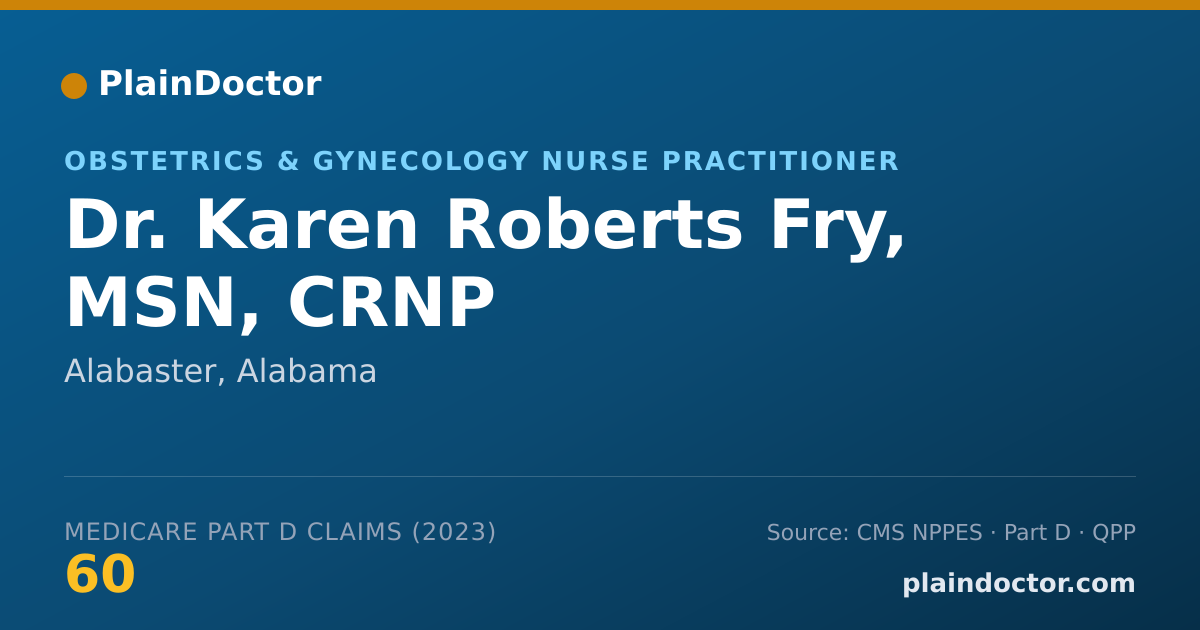 Shareable card for Karen Roberts Fry, MSN, CRNP - Obstetrics & Gynecology Nurse Practitioner, Alabaster, AL