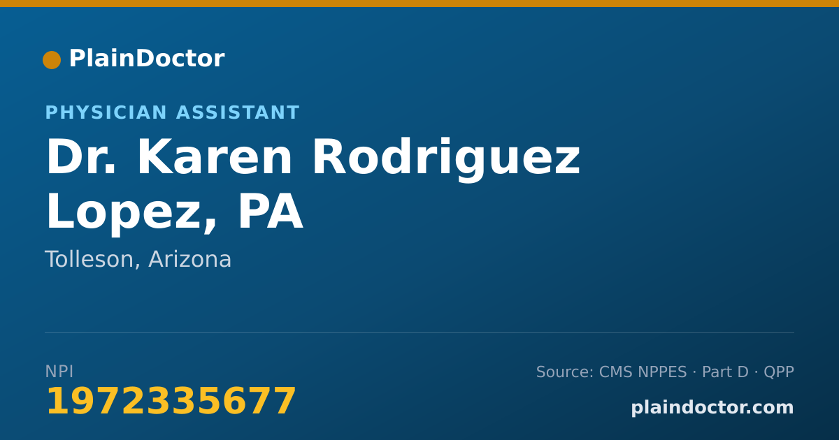 Shareable card for Karen Rodriguez Lopez, PA - Physician Assistant, Tolleson, AZ