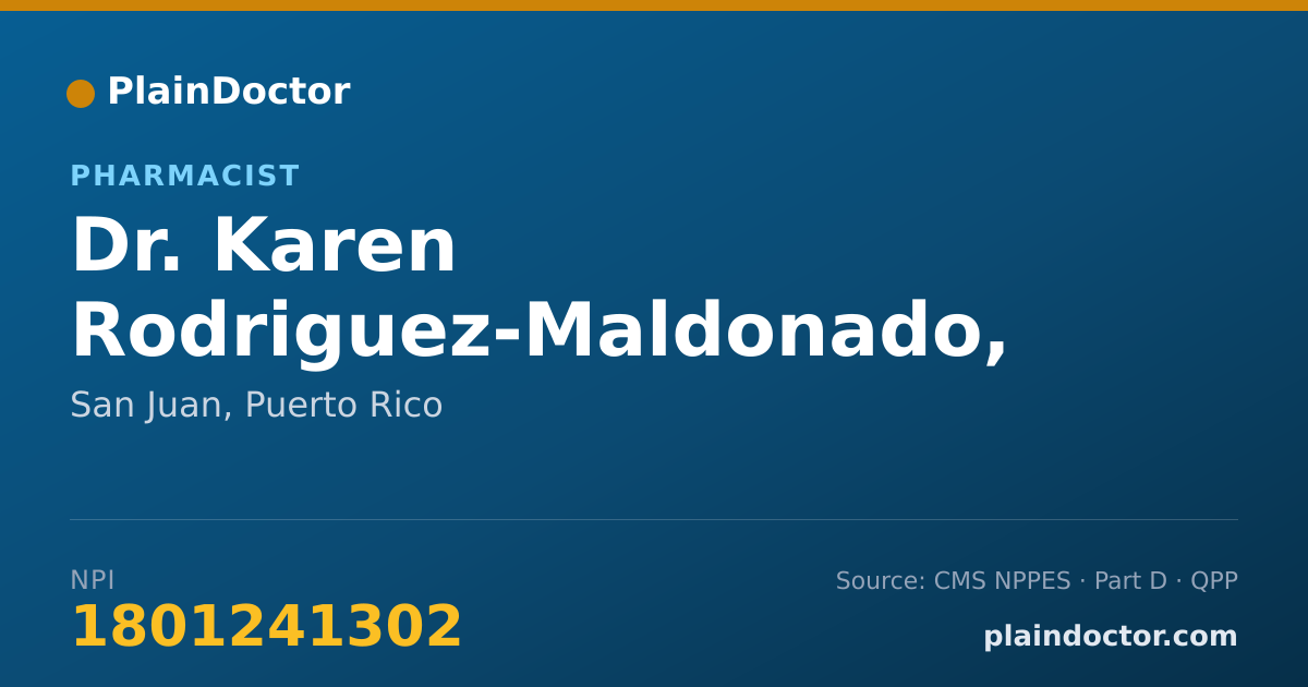 Shareable card for Karen Rodriguez-Maldonado, PHARM D. - Pharmacist, San Juan, PR