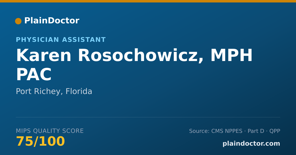 Shareable card for Karen Rosochowicz, MPH PAC - Physician Assistant, Port Richey, FL