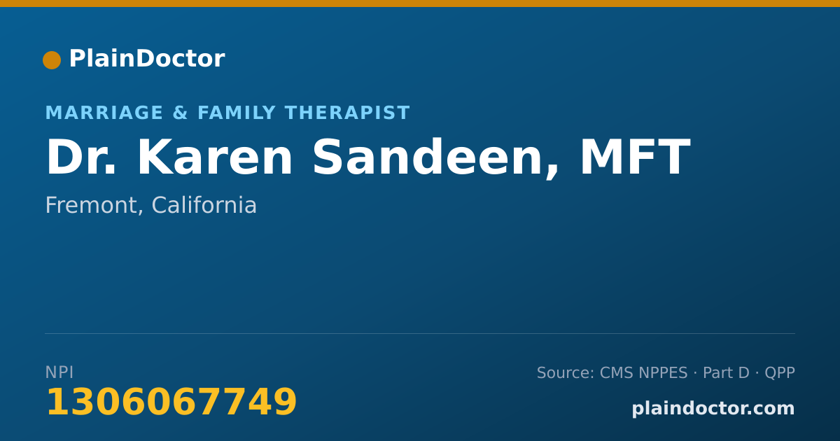 Shareable card for Karen Sandeen, MFT - Marriage & Family Therapist, Fremont, CA
