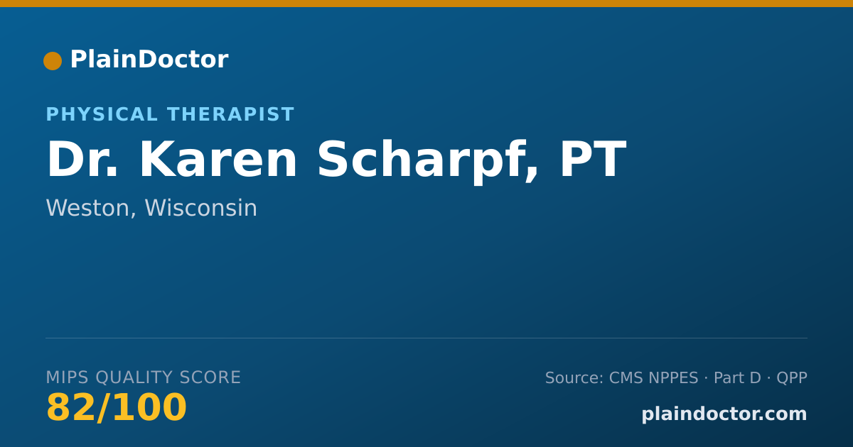 Shareable card for Karen Scharpf, PT - Physical Therapist, Weston, WI