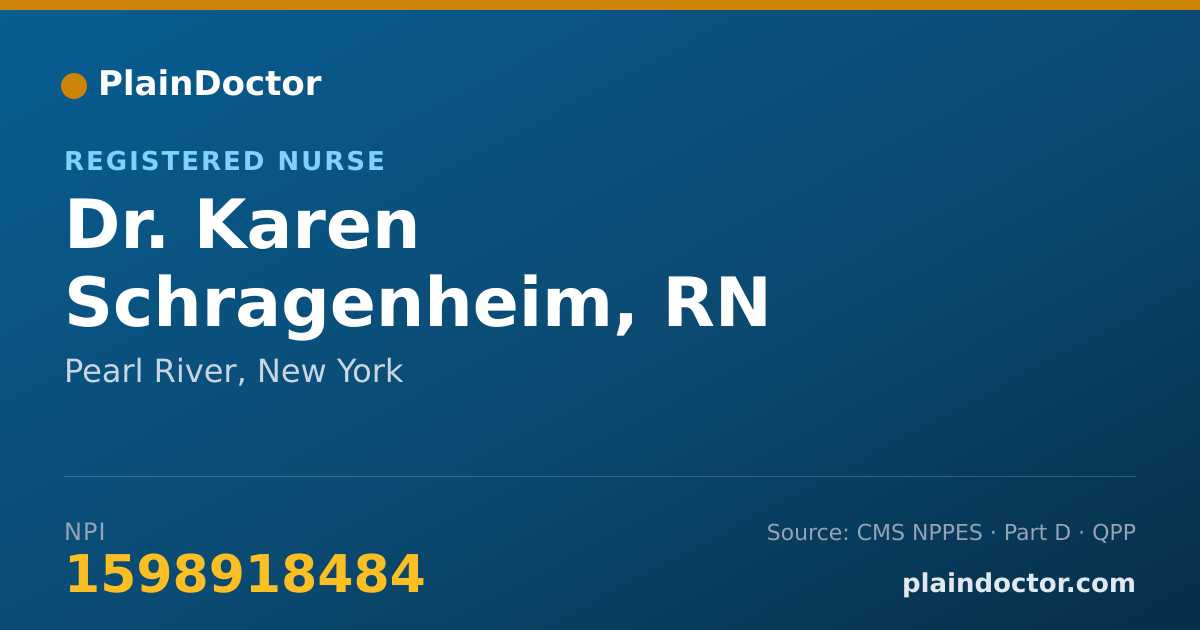 Shareable card for Karen Schragenheim, RN - Registered Nurse, Pearl River, NY