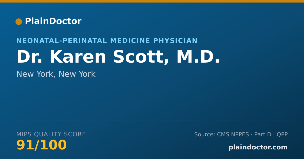 Shareable card for Karen Scott, M.D. - Neonatal-Perinatal Medicine Physician, New York, NY