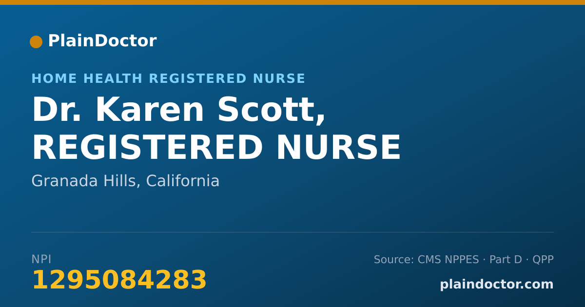 Shareable card for Karen Scott, REGISTERED NURSE - Home Health Registered Nurse, Granada Hills, CA
