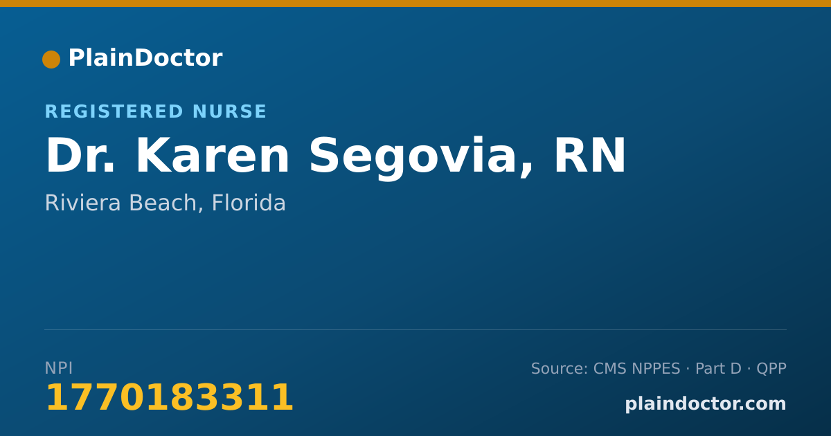 Shareable card for Karen Segovia, RN - Registered Nurse, Riviera Beach, FL