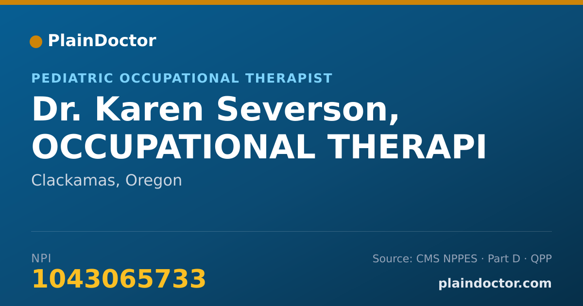 Shareable card for Karen Severson, OCCUPATIONAL THERAPI - Pediatric Occupational Therapist, Clackamas, OR