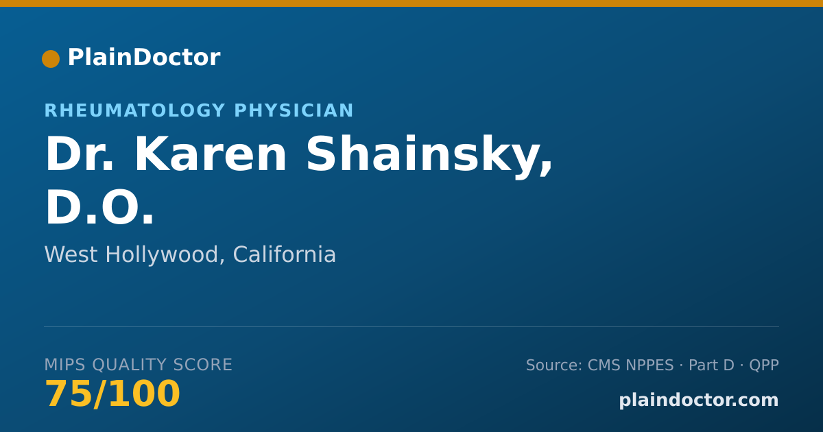 Shareable card for Karen Shainsky, D.O. - Rheumatology Physician, West Hollywood, CA